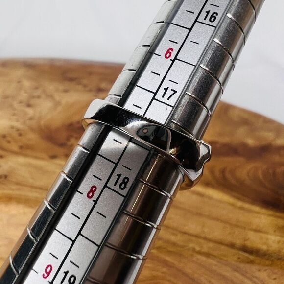 Vintage Ring Sz 7 Beautiful Green Clear Crystal CZ Oval Eye Silver Plate 1454 - Picture 13 of 16